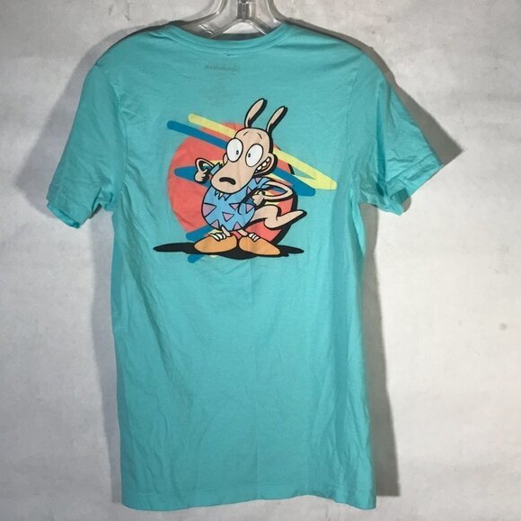 Nickelodeon Retro 90's Rocko's Modern Life Teal Green Short Sleeve Tee T Shirt - Picture 1 of 8
